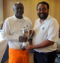 Winner of the Caricom Cup - Tony Sealey (left)